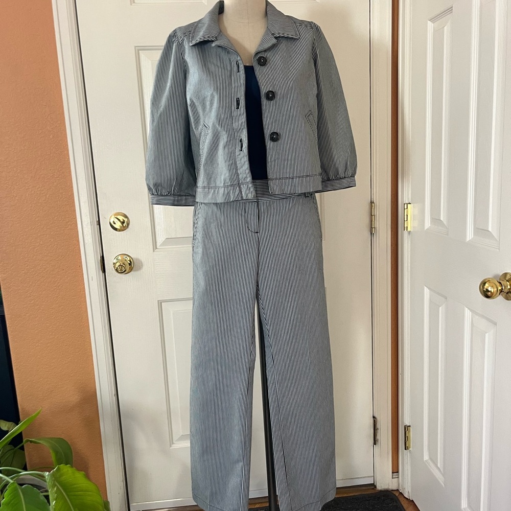 Striped Jacket and Pants Set